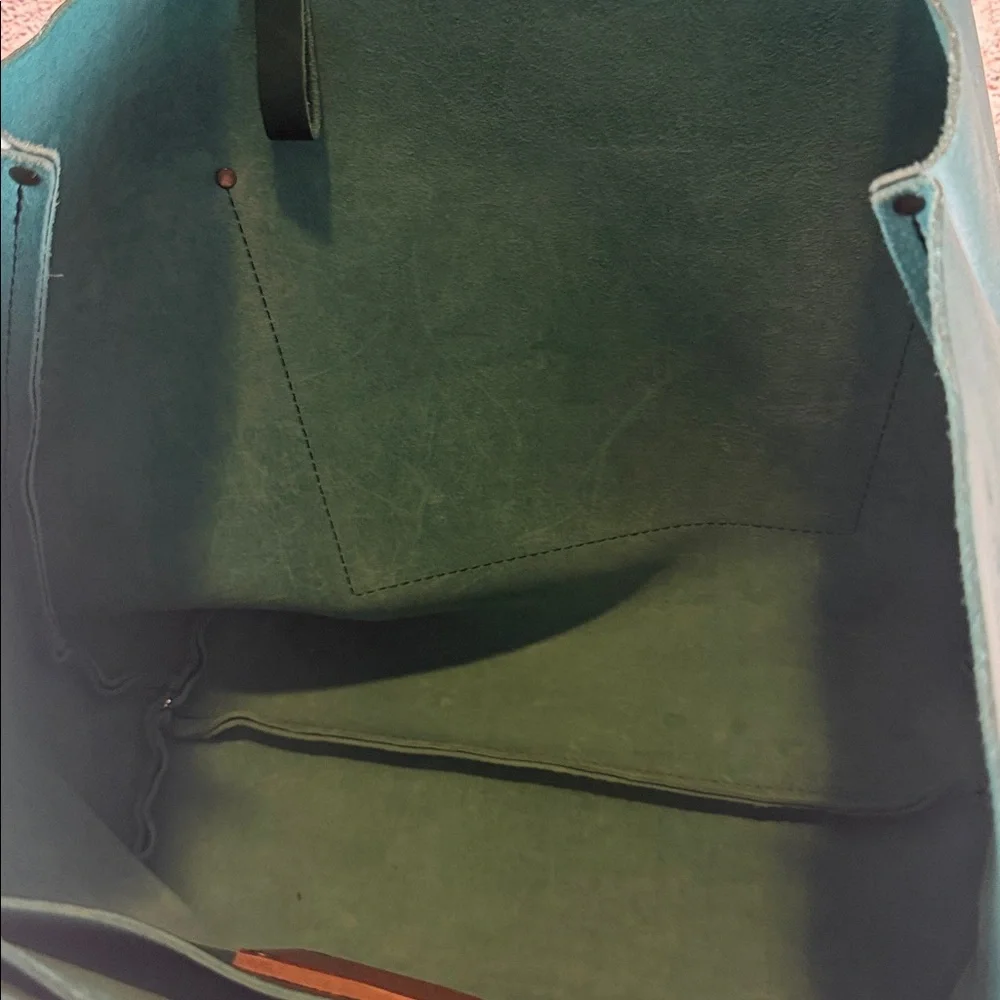 Elegant Portland hand made real leather Tote Bag. B24 - Picture 2 of 10